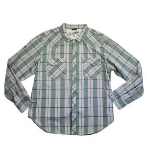 Artful Dodger Men Snap Button Long Sleeve Plaid Shirt Size 4XL